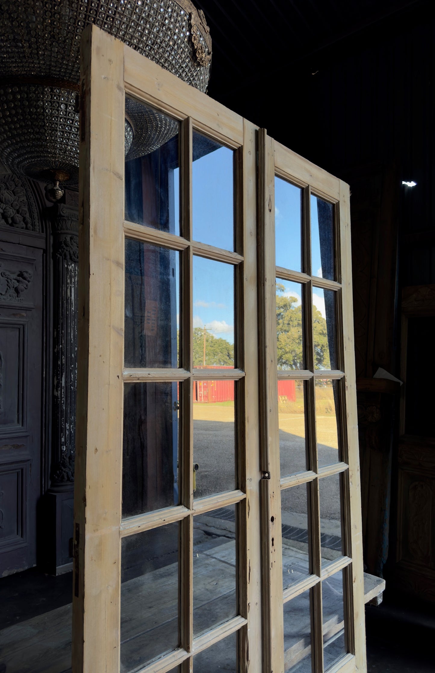 12 Lite Glass Antique French Doors - 51x99.5 - L124