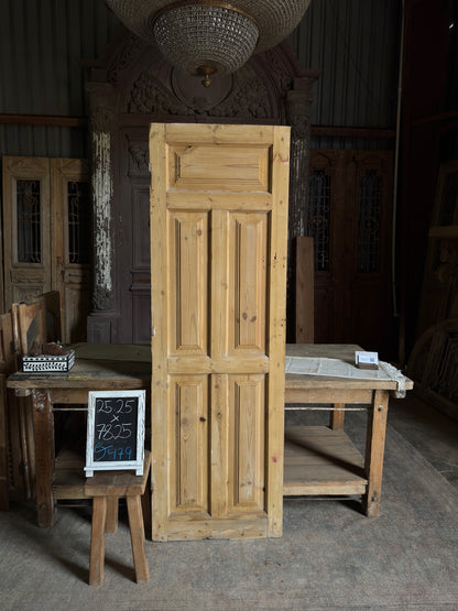 5 Panel Single Solid Antique Door - 25.25x78.25 J479