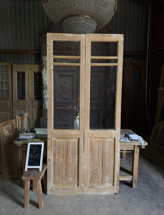 6 Lite European Antique Glass French Doors - 42x91.25 J331