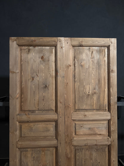 Handcrafted 3 Panel Solid French Doors - 62x96 - N807