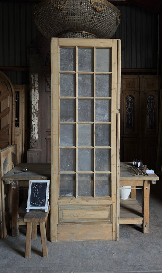 18 Lite Antique Glass Single Door - 33.5x99 - L472