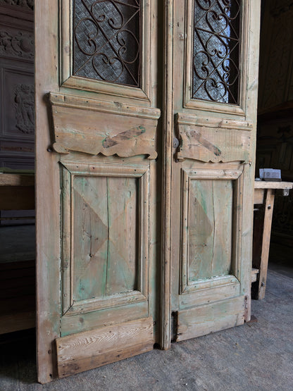 Classy Antique Iron French Doors - 44x85.25 J7