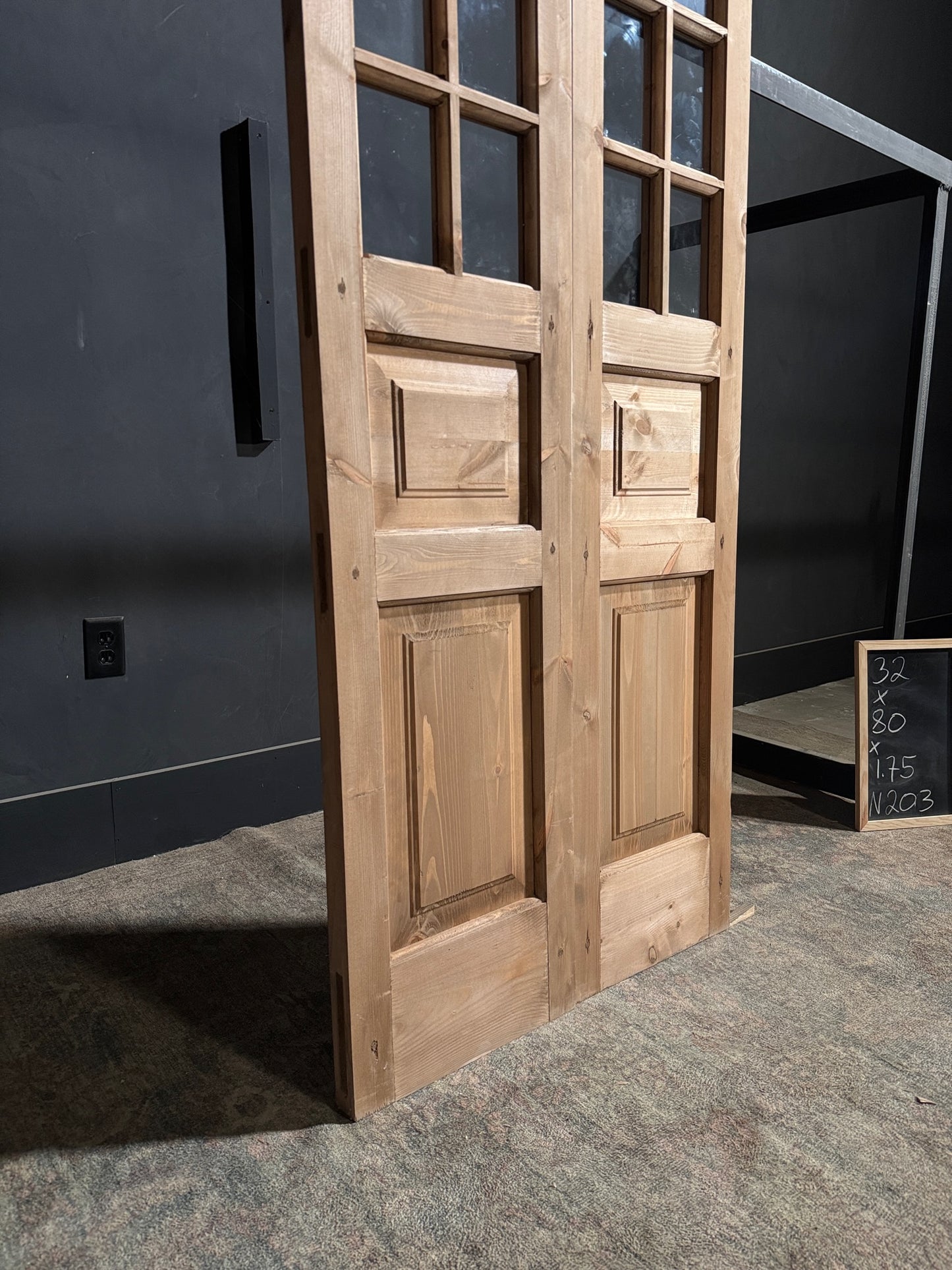 Handcrafted 8 Lite Glass French Doors - 32x80 - N203