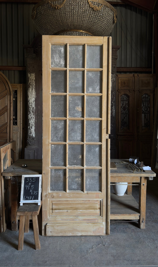 18 Lite Antique Glass Single Door - 33.5x99.5 - L471