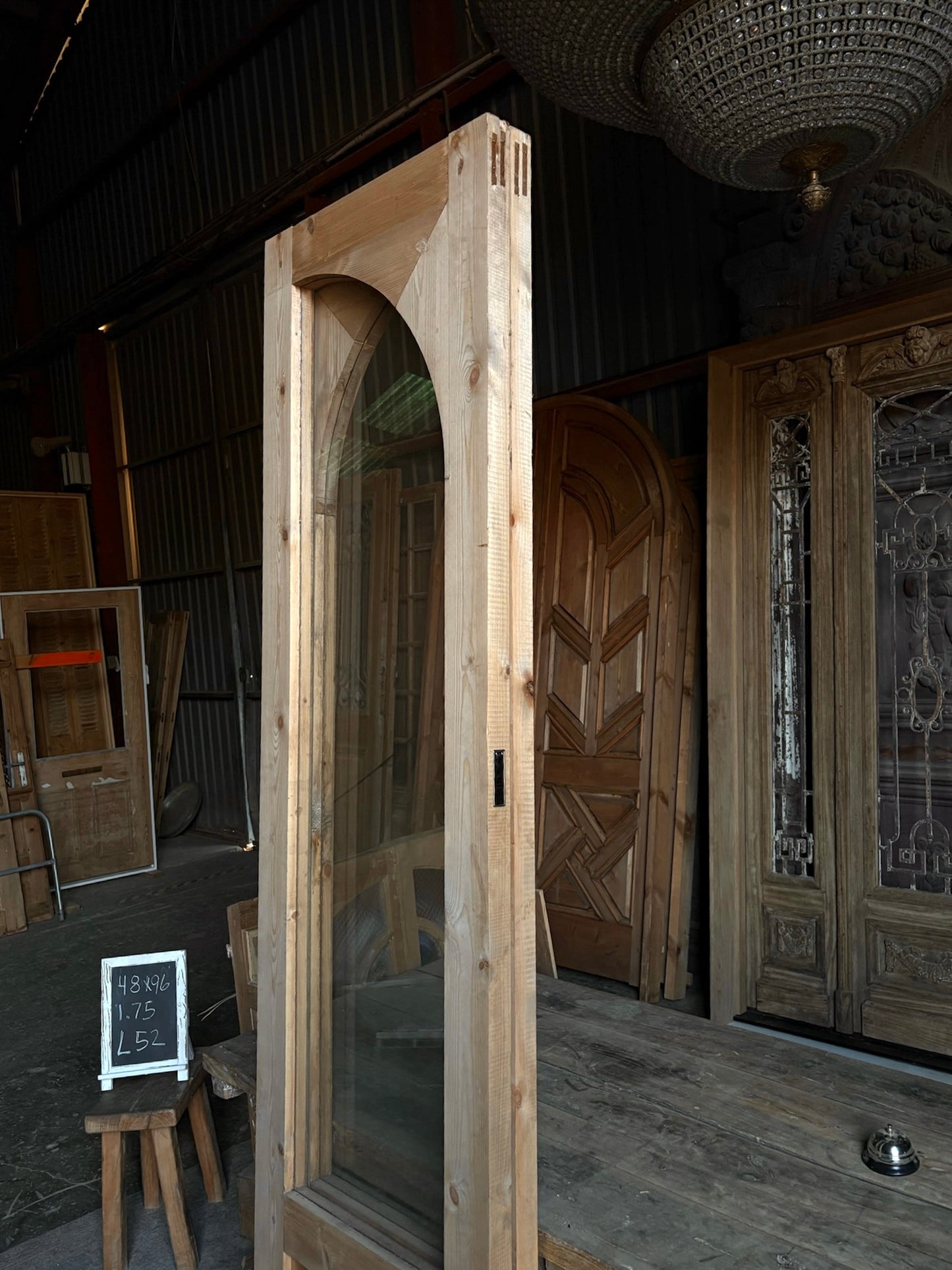 (Valencia) Handcrafted Arched Open Glass French Doors - 48x96 L52