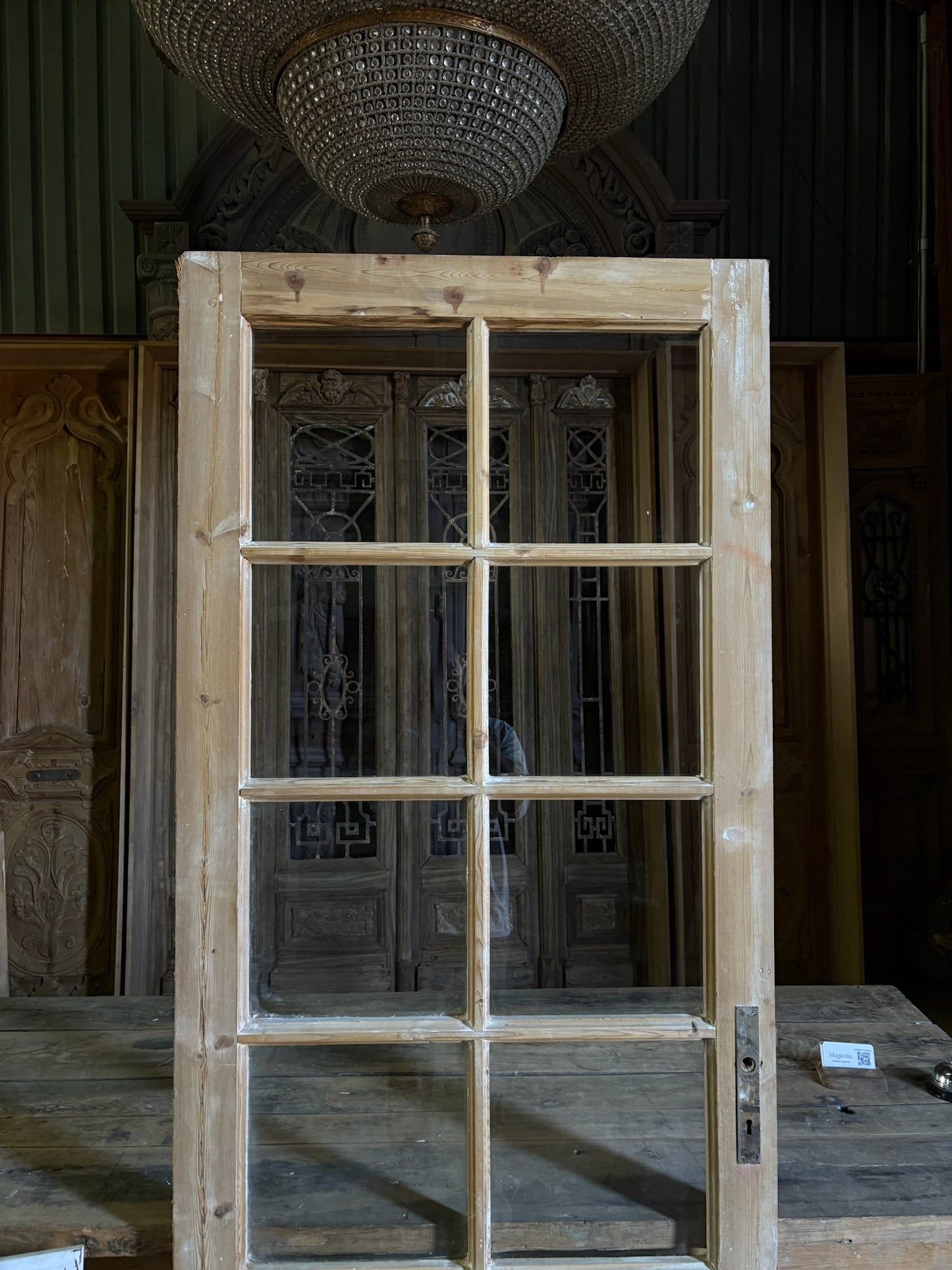 8 Lite Antique Glass Single Door - 32.25x84 - L65