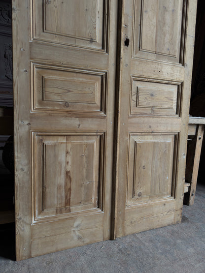 3 Panel Antique Solid French Doors - 45x100 J427