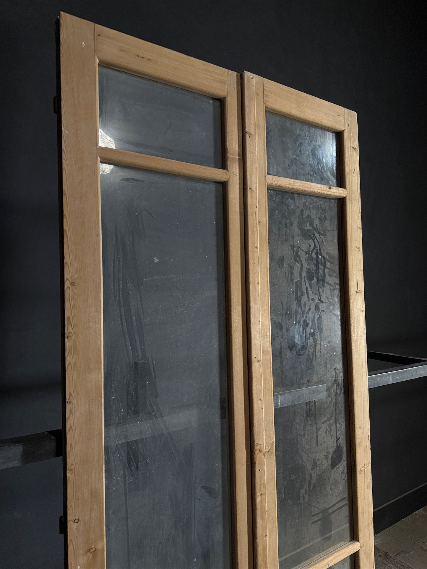 Antique Glass 3 Lite French Doors - 43.75x100.5 - N473