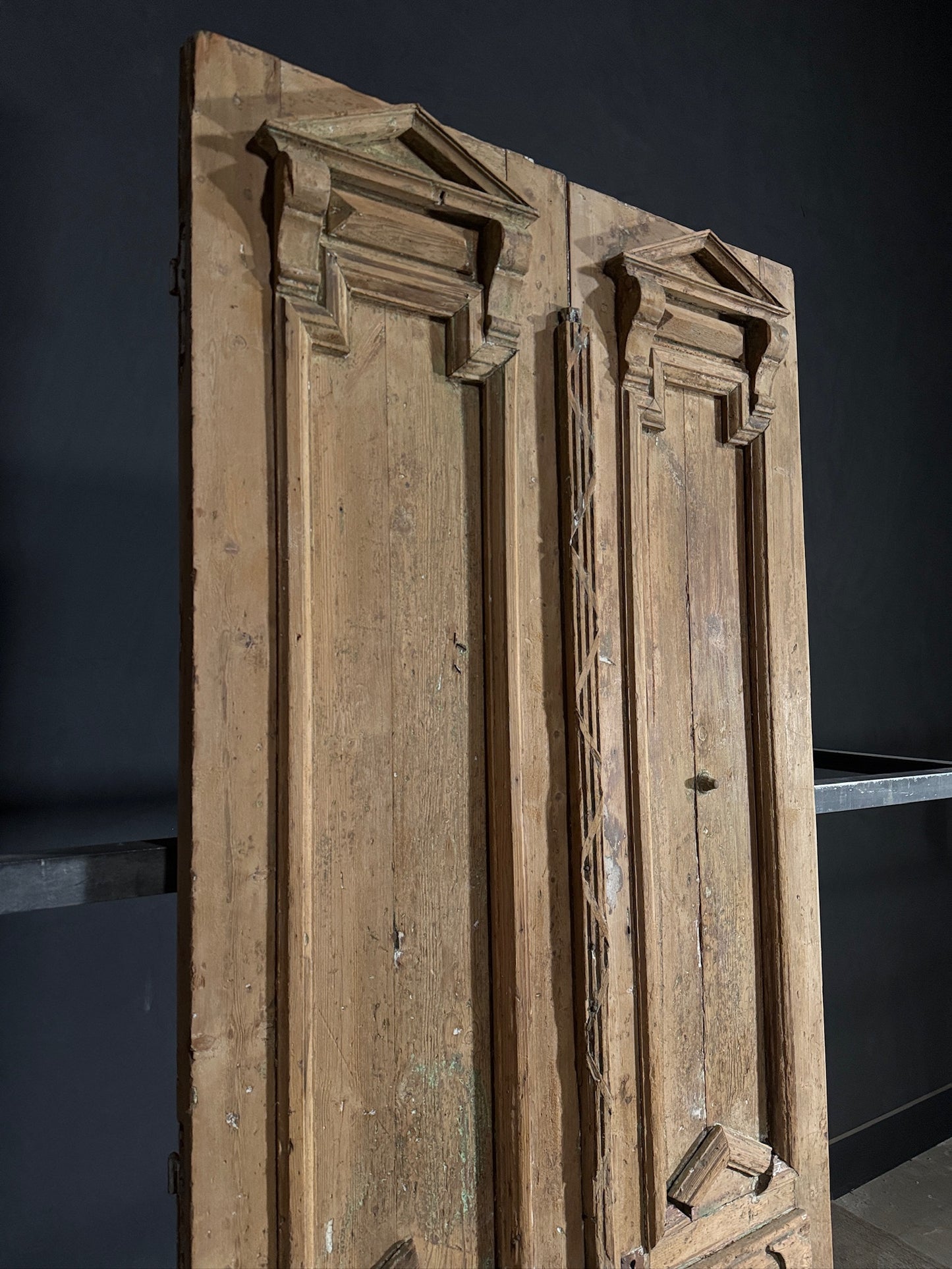 Antique 2 Panel Solid Double Doors - 41.5x95.5 - N422