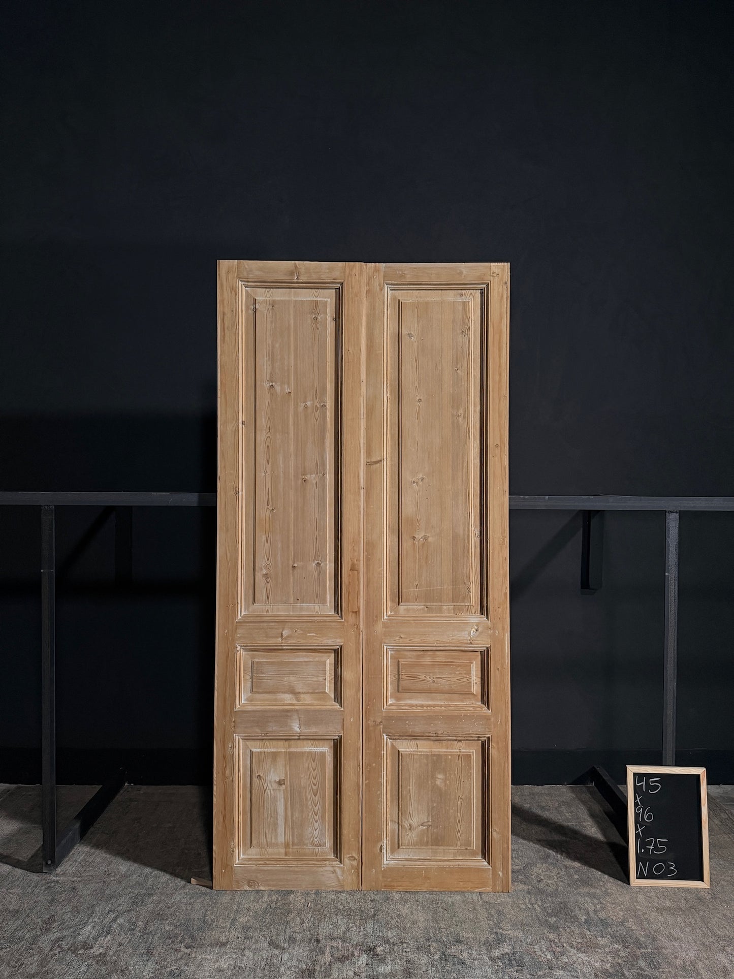 Antique 3 Panel Double Doors - 45x96 - N03