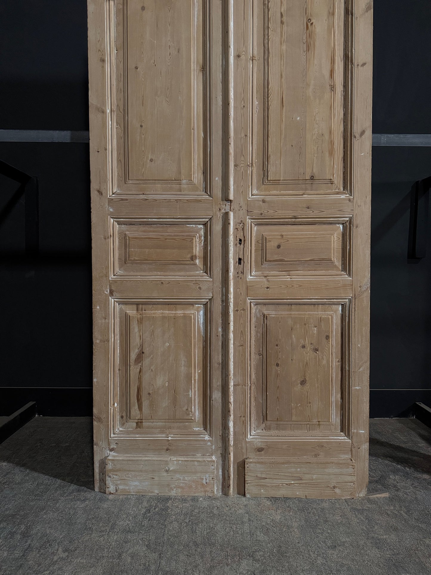 Antique 3 Panel Solid Double Doors - 45.5x102.25 - N349