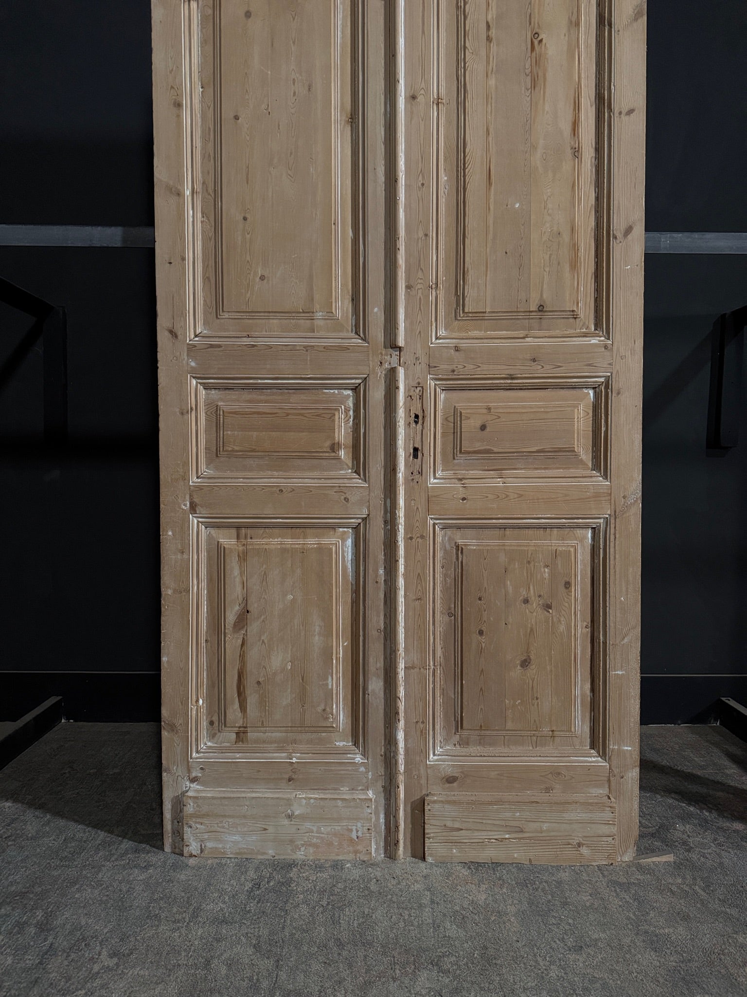 Antique 3 Panel Solid Double Doors - 45.5x102.25 - N349