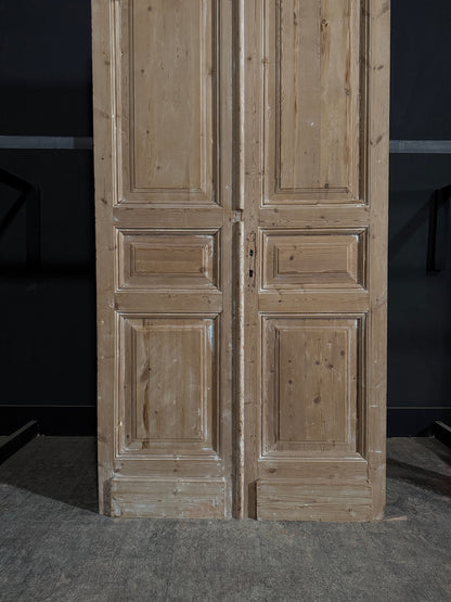 Antique 3 Panel Solid Double Doors - 45.5x102.25 - N349