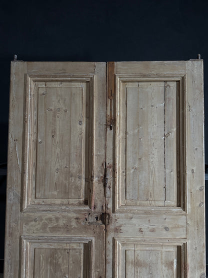 Antique Carved 2 Panel Double Doors - 67.5x101 - N510