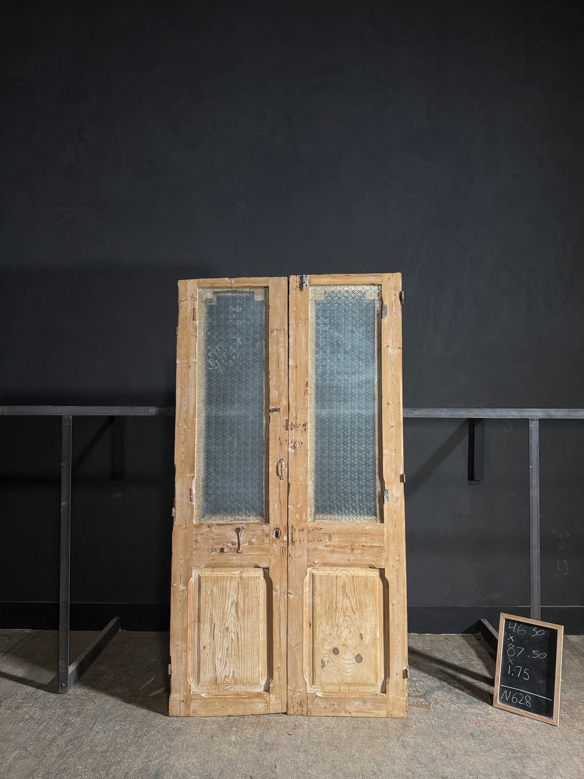 Antique Fluted 1 Lite French Doors - 46.5x87.5 - N628