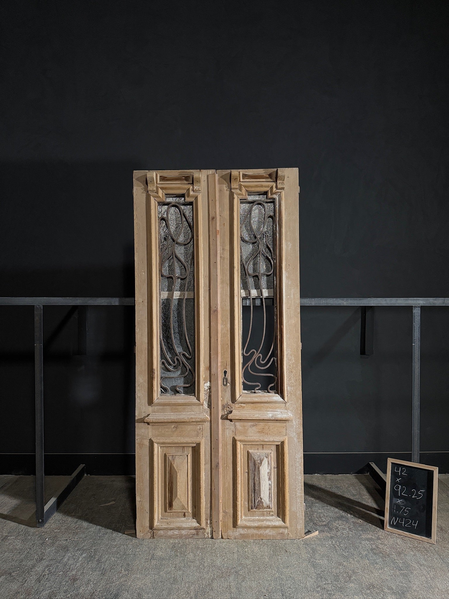 Antique Iron French Doors - 42x92.25 - N424