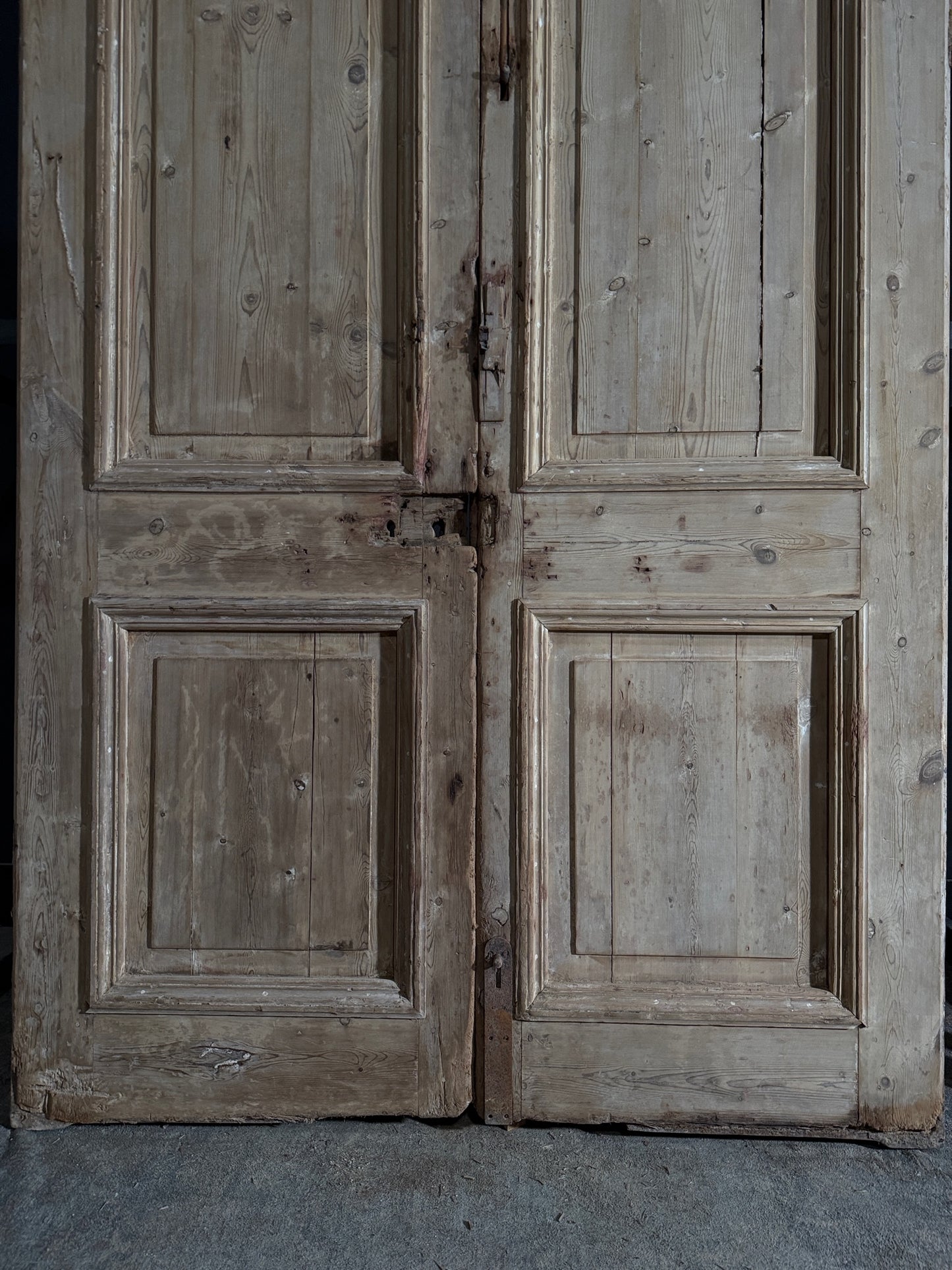 Antique Carved 2 Panel Double Doors - 67.5x101 - N510