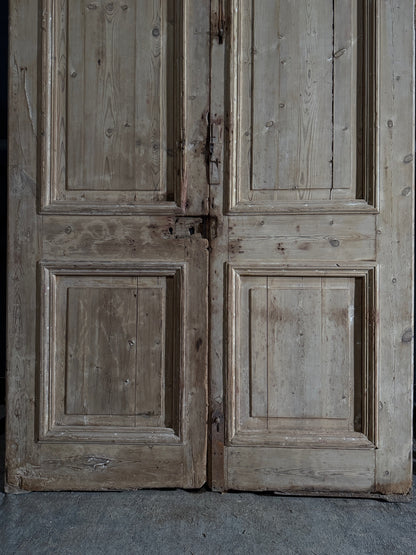 Antique Carved 2 Panel Double Doors - 67.5x101 - N510