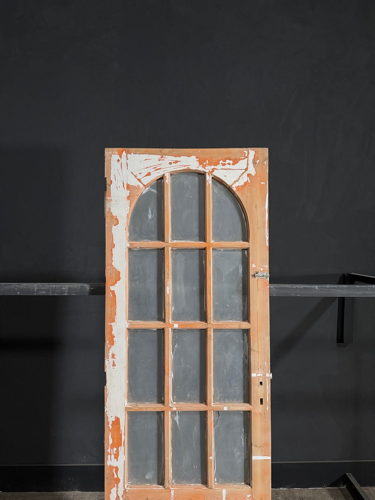 Antique Glass 12 Lite Arched Single Door - 28.5x84 - N80