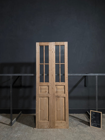 Handcrafted Glass 4 Lite French Doors - 36x96 - N724
