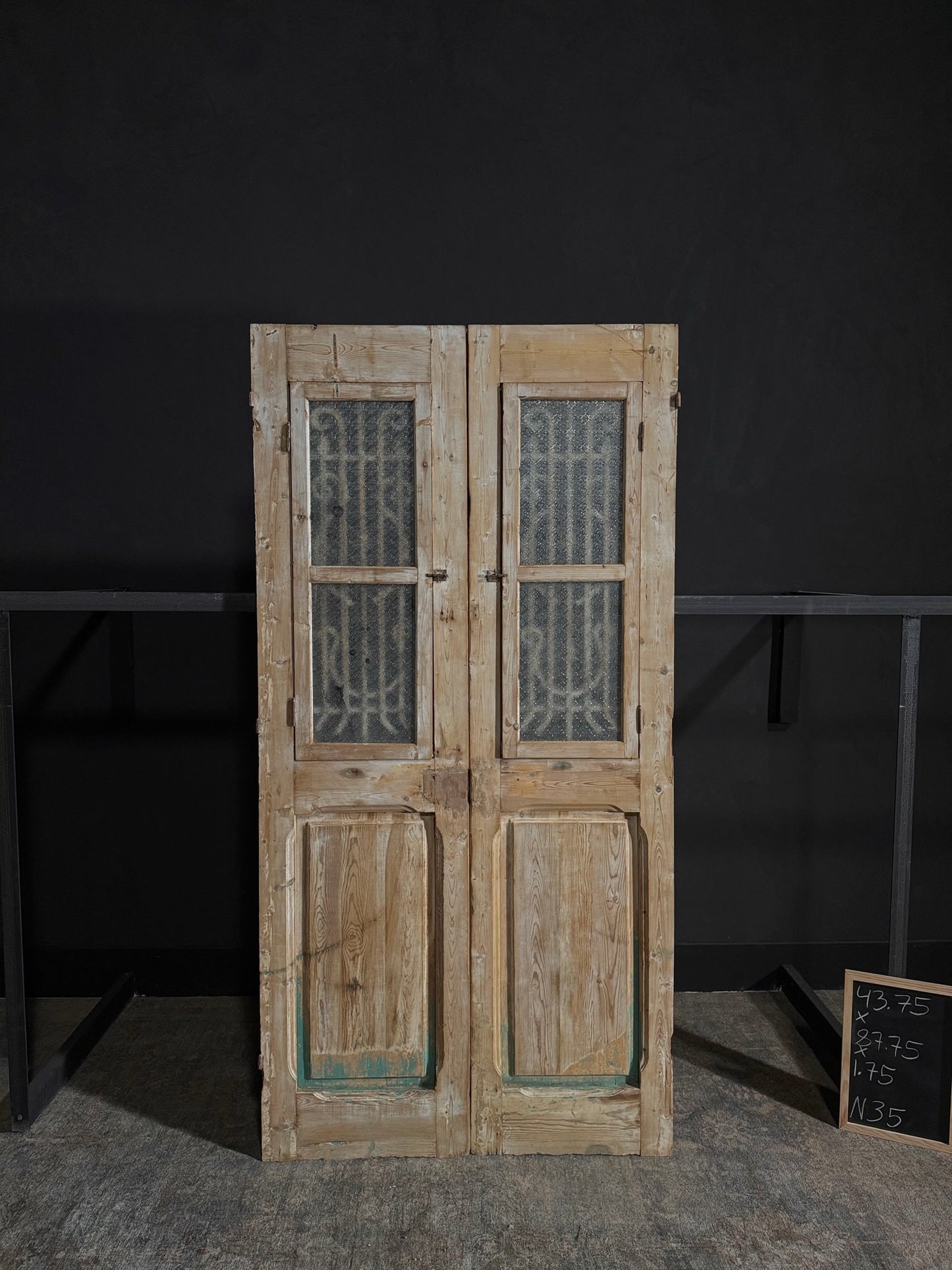 Antique Iron French Doors - 43.75x89.75 - N35