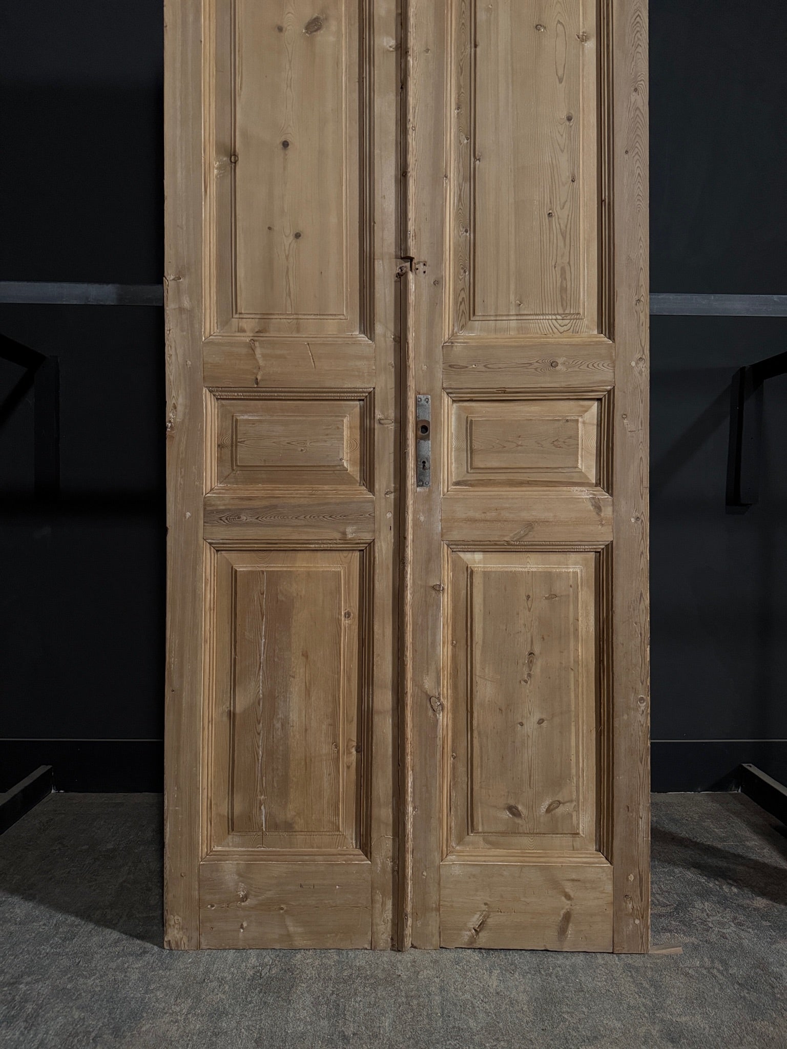 Antique 3 Panel Solid Double Doors - 43.25x110.75 - N332