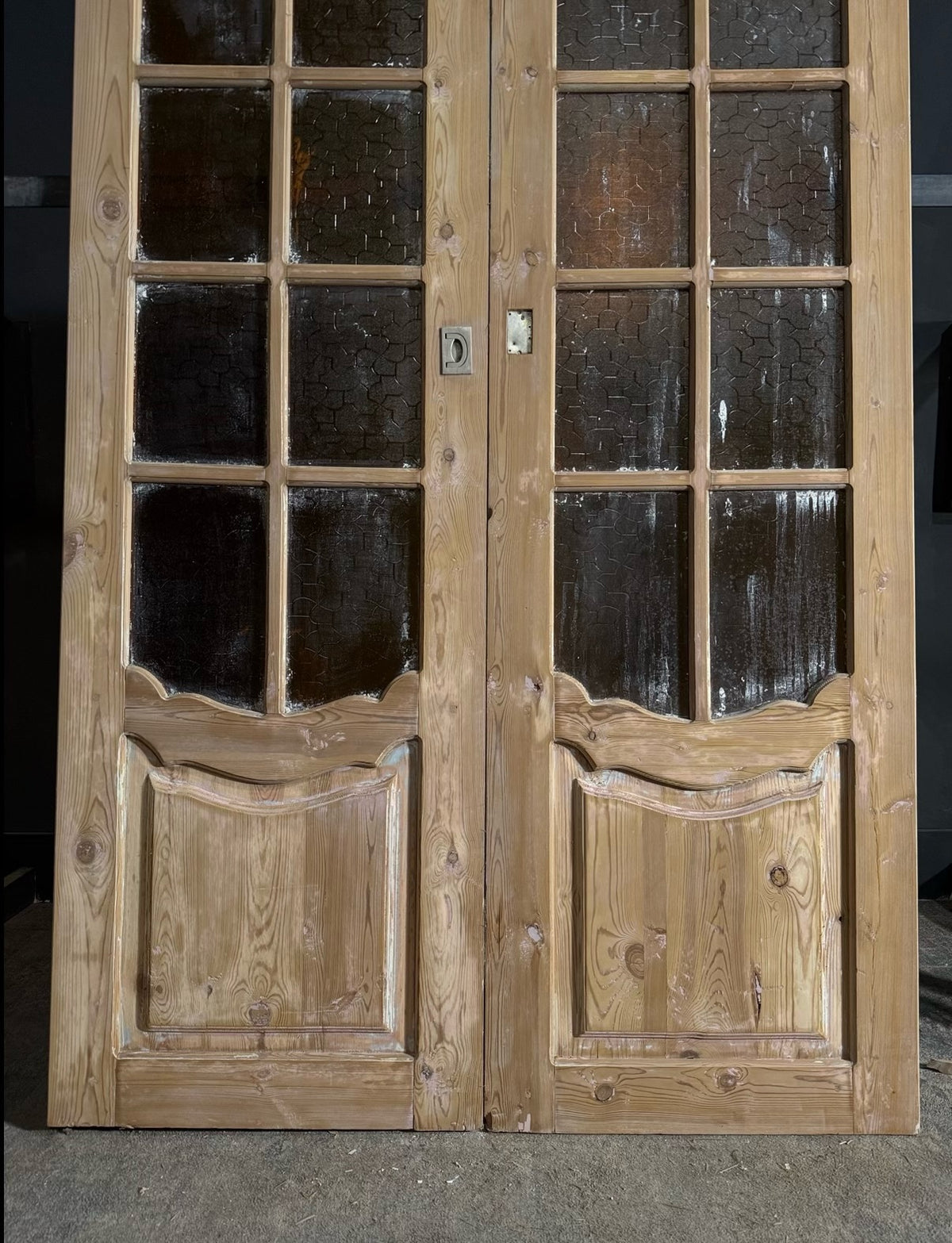 Antique Obscured Glass 8 Lite French Doors - 53x84.5 - N633