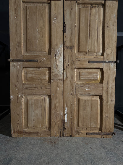 Antique 3 Panel Solid Double Doors - 58.5x79.5 - N506