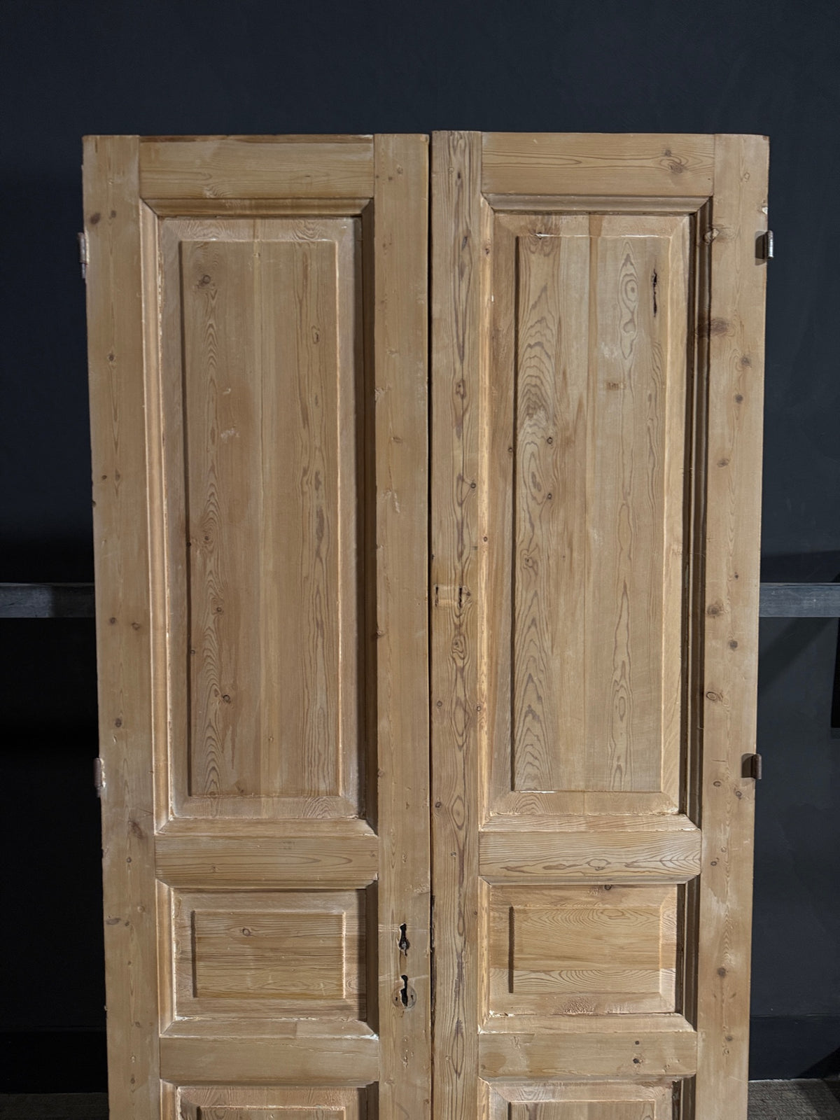 Antique 3 Panel Solid Double Doors - 40.25x86 - N617
