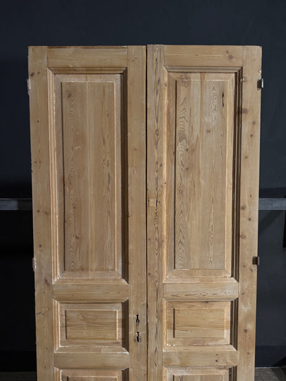 Antique 3 Panel Solid Double Doors - 40.25x86 - N617