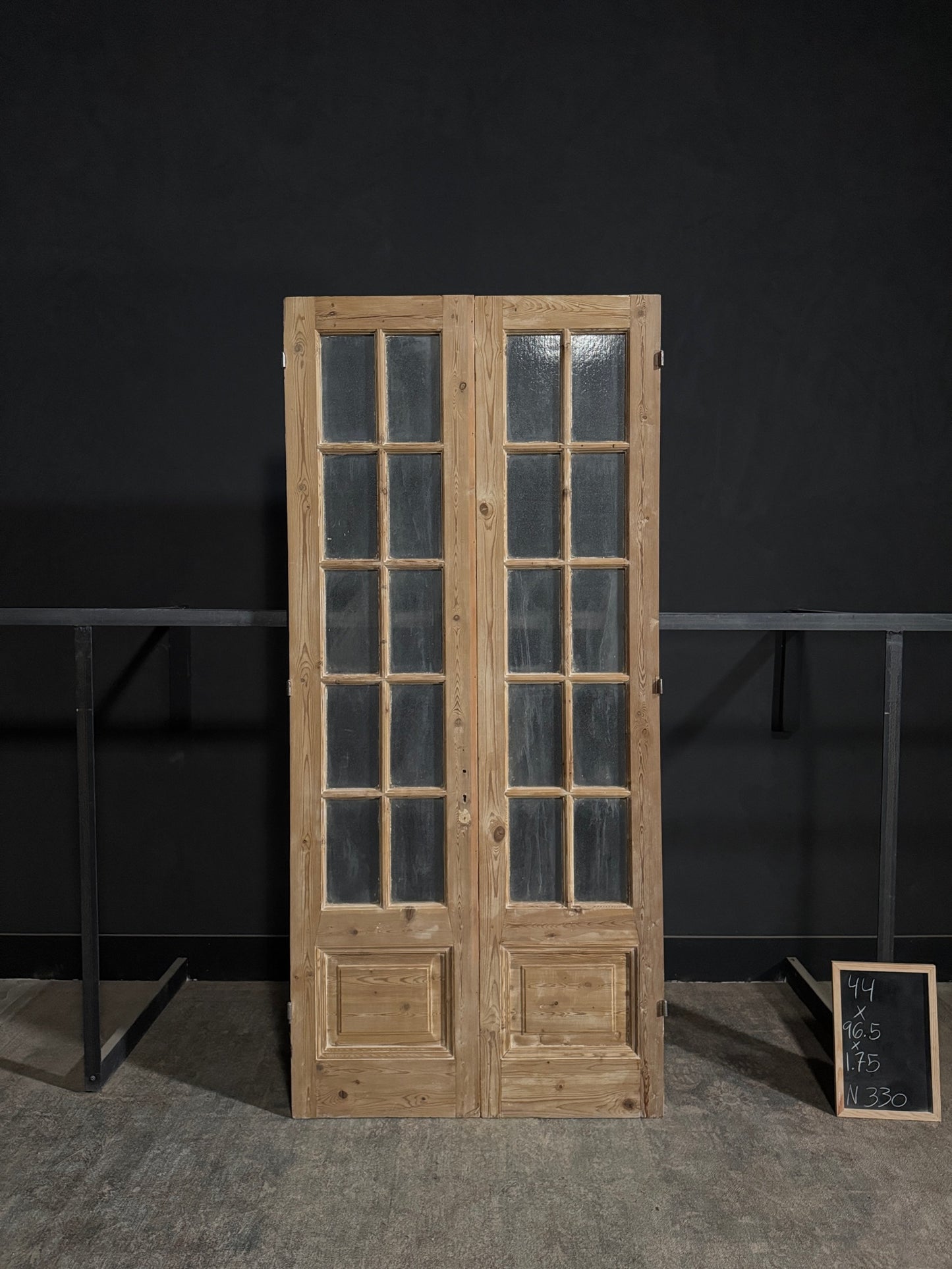 Antique Obscured Glass French Doors - 44x96.5 - N330
