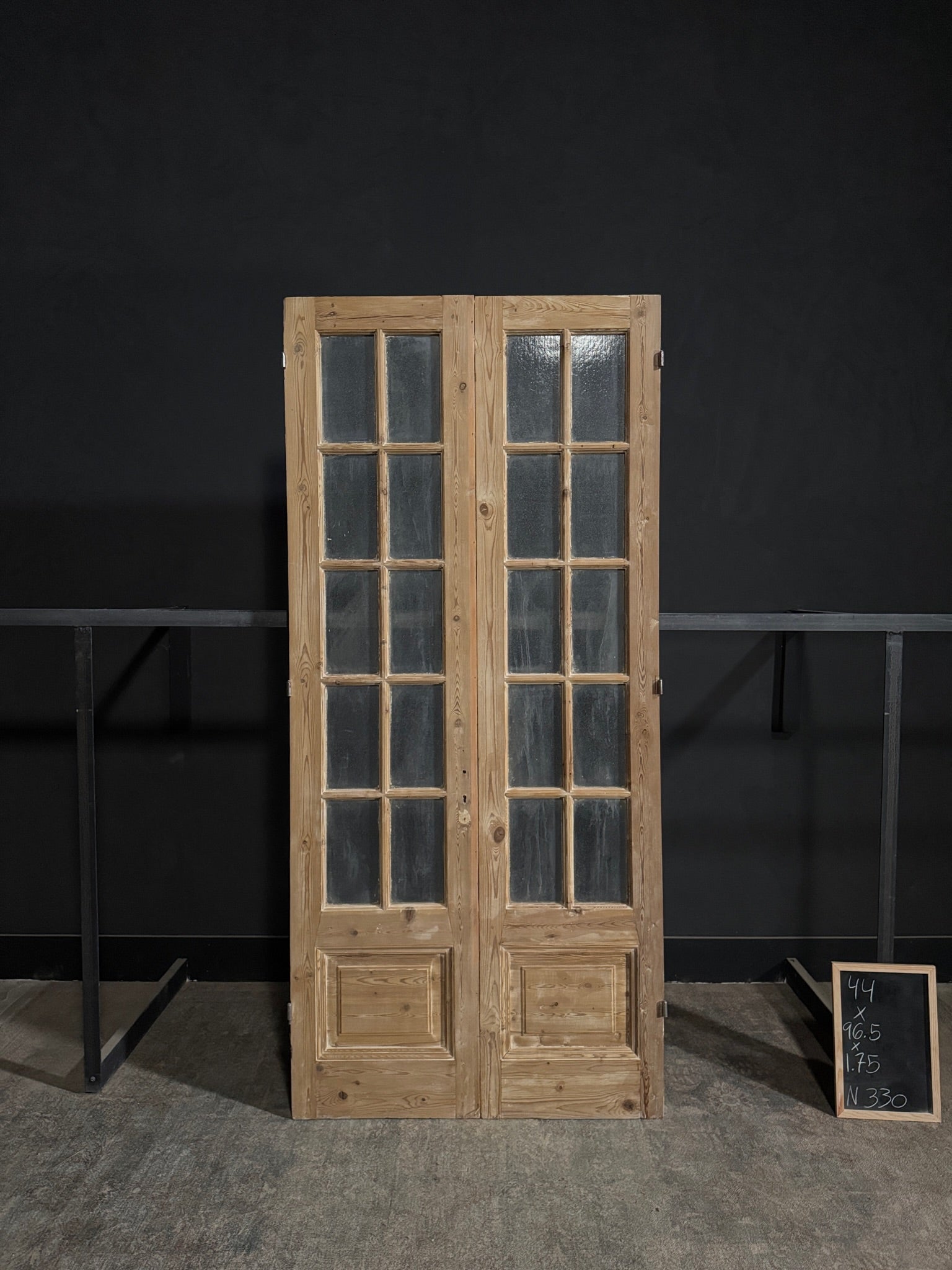Antique Obscured Glass French Doors - 44x96.5 - N330