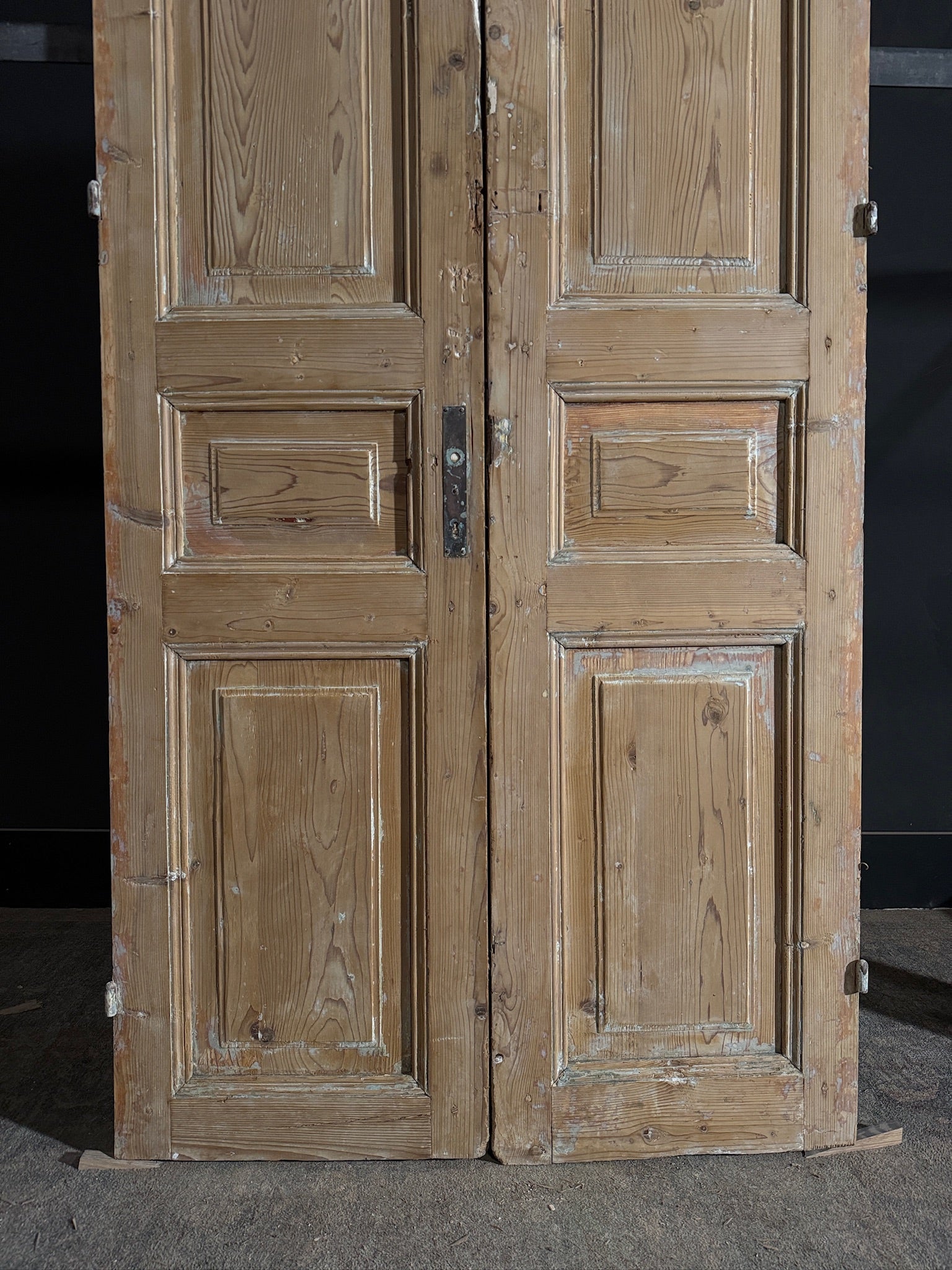 Antique 3 Panel Solid Double Doors - 39.5x89.75 - N427