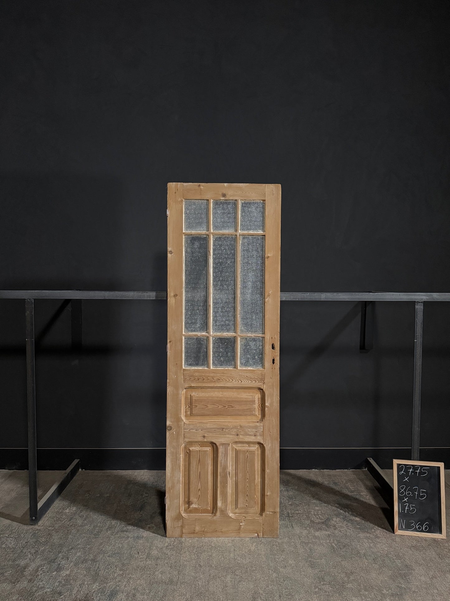 Antique Obscured Glass 9 Lite Single Door - 27.75x86.75 - N366