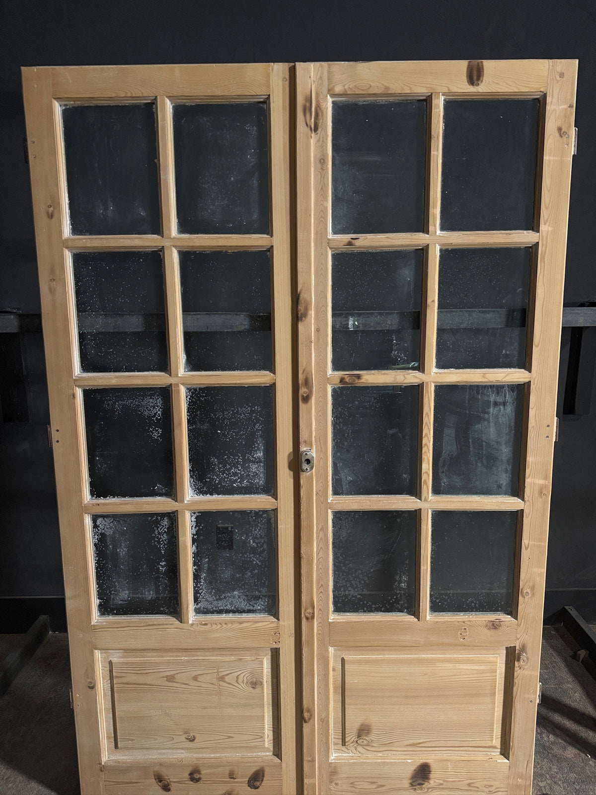 Antique Glass 8 Lite French Doors - 55.5x84 - N655