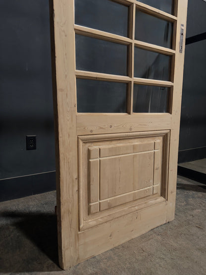 Antique Clear Glass Raised Panel Pantry Door - 31.5x80 - N761