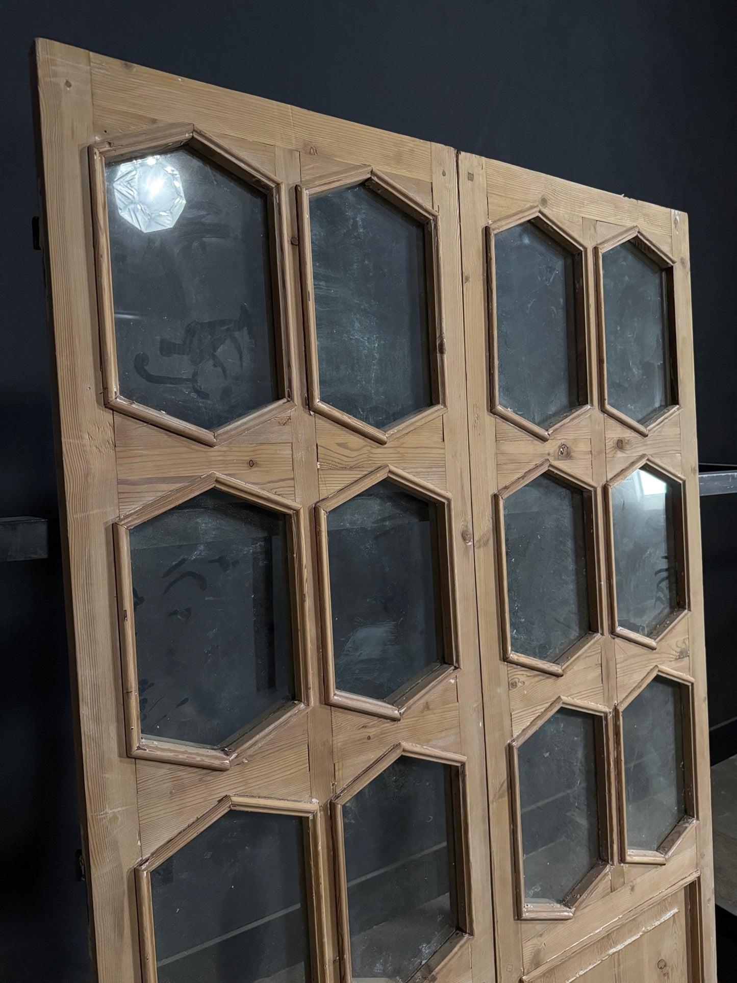 Antique Glass 6 Lite French Doors - 52.25x83 - N390