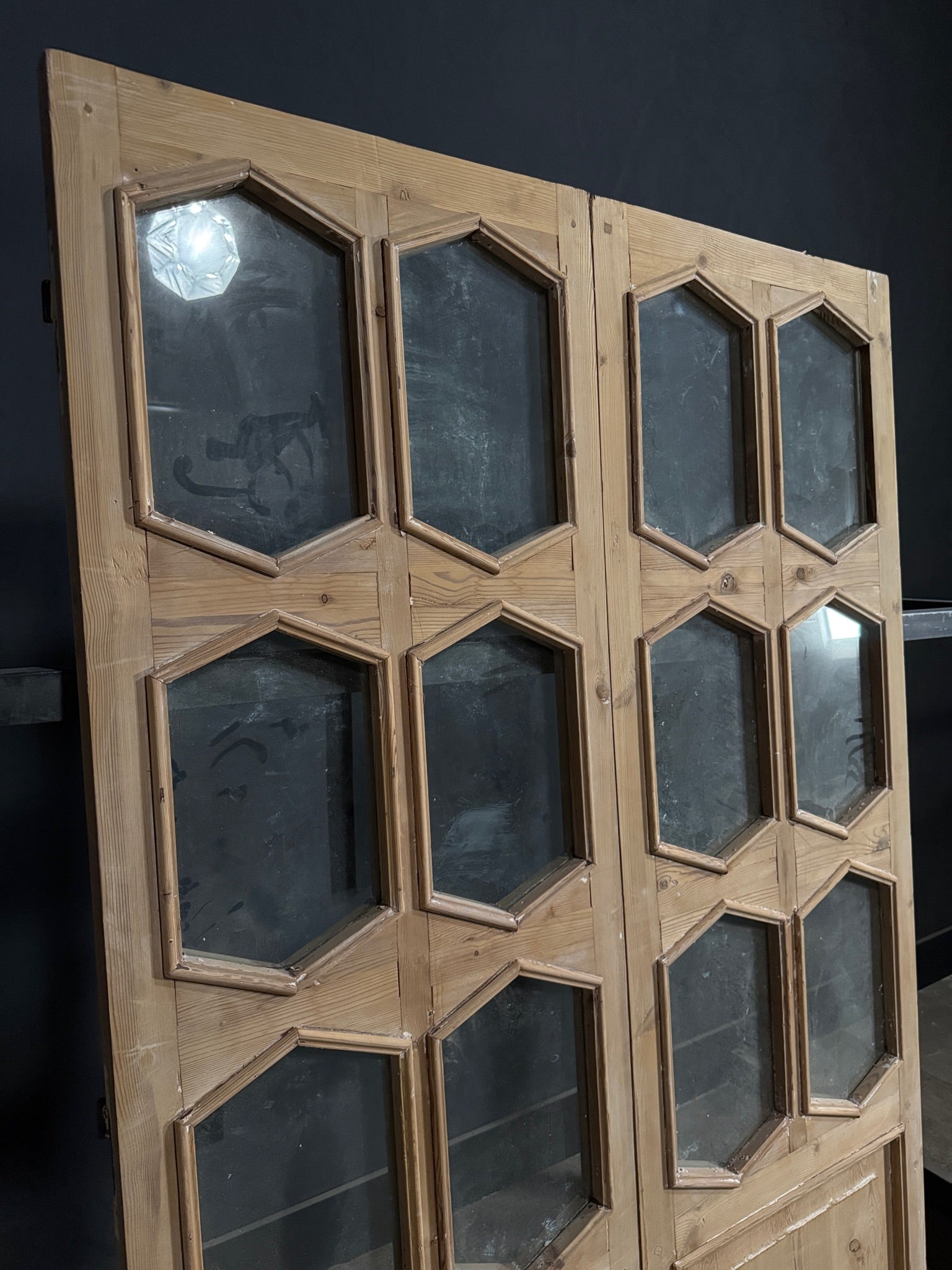 Antique Glass 6 Lite French Doors - 52.25x83 - N390