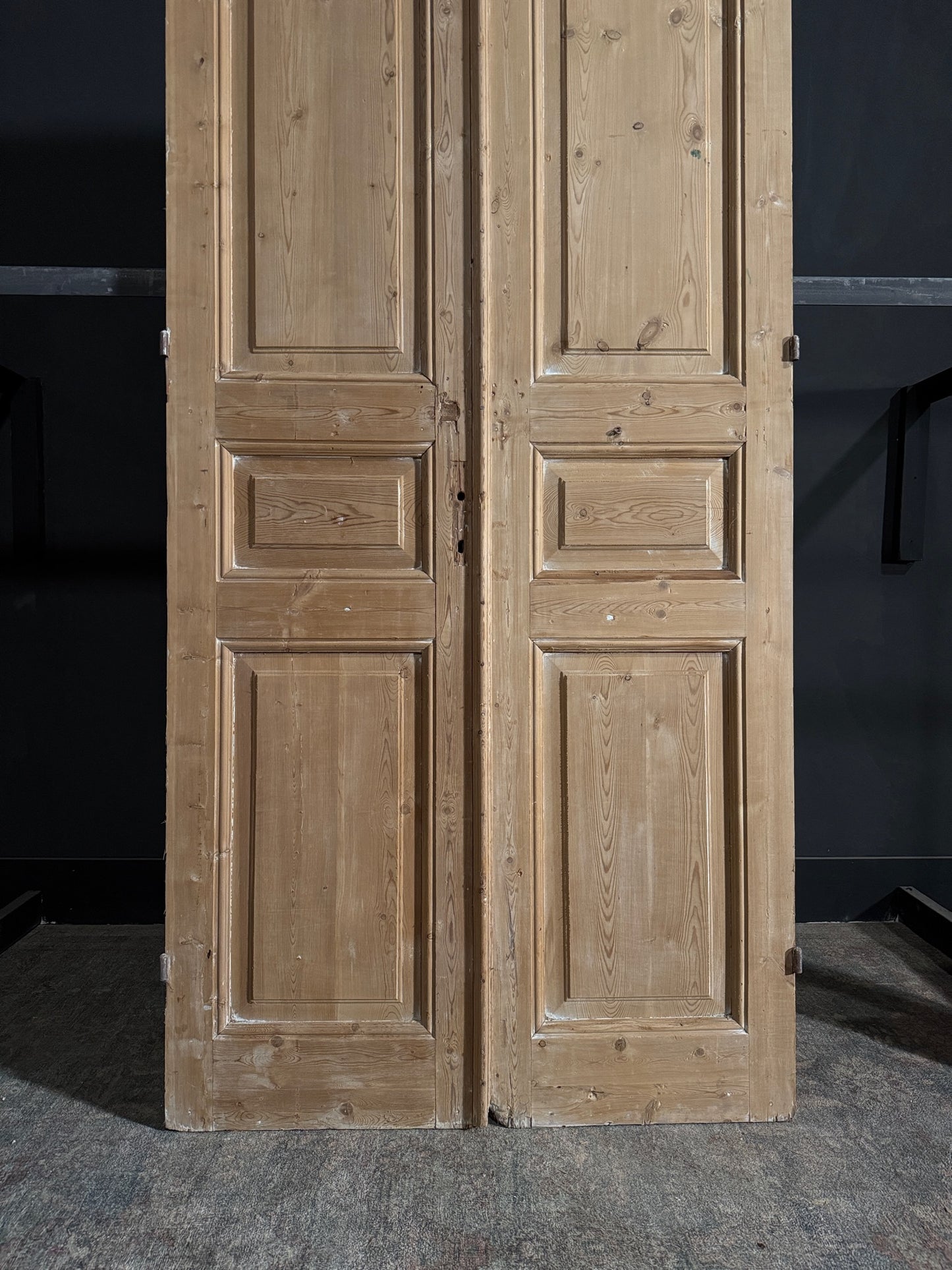 Antique 3 Panel Solid Double Doors - 43.5x103 - N88