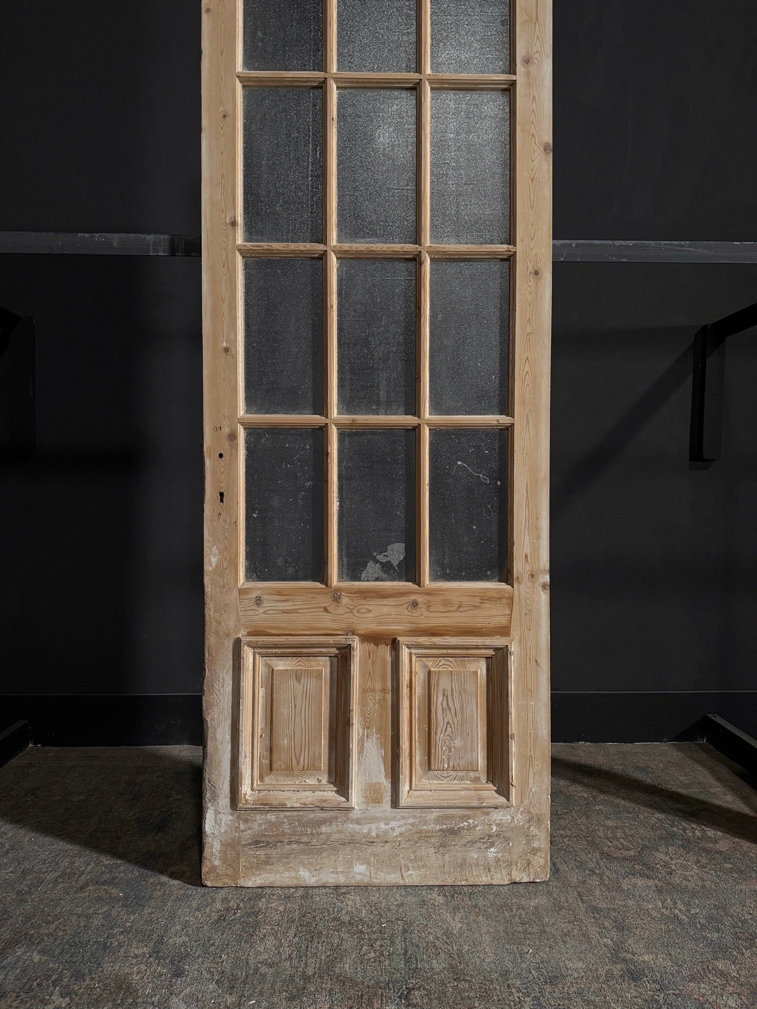 Antique 12 Lite Glass Single Door - 32x92.5 - N55