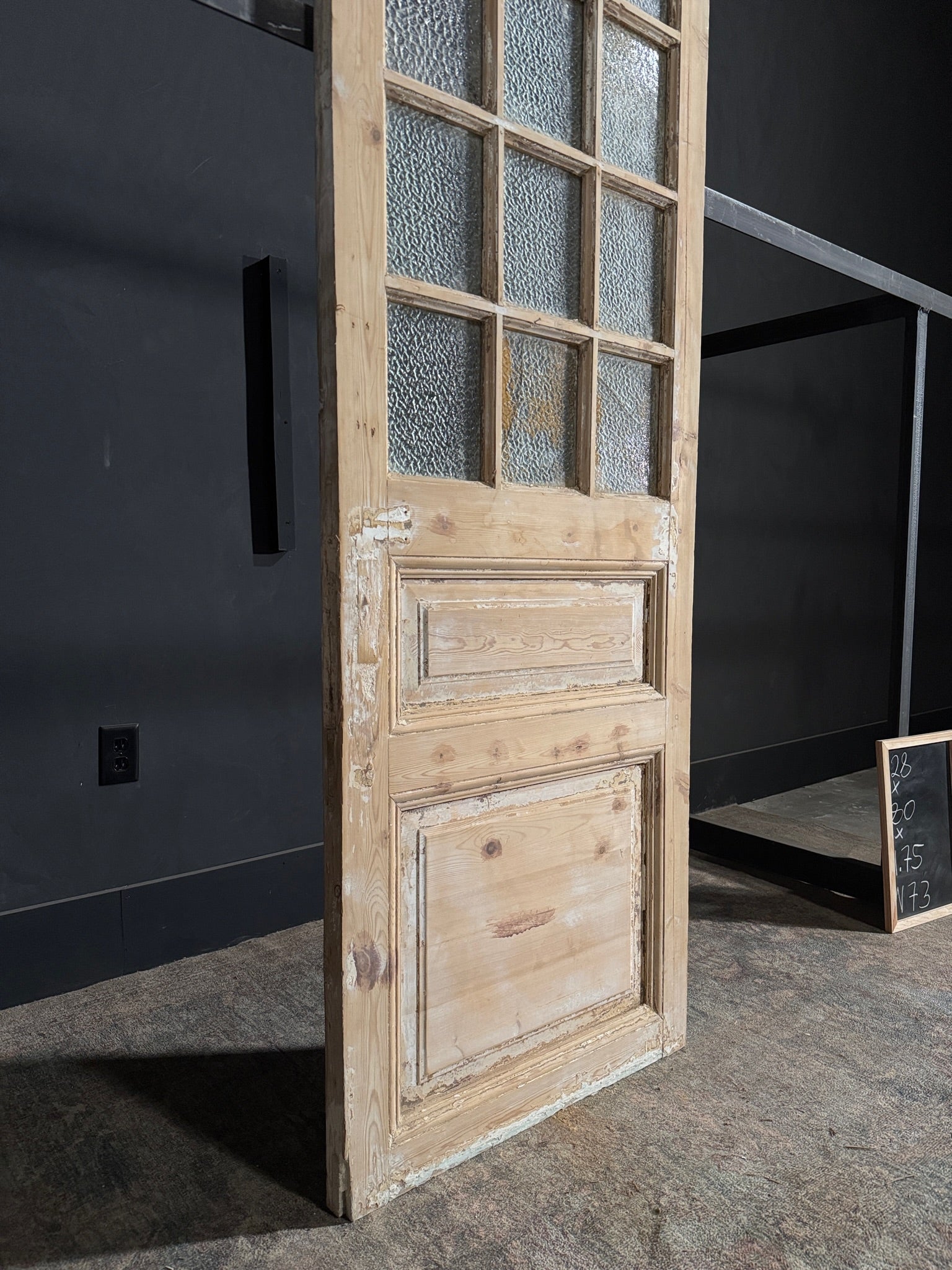 Antique Obscured Glass 12 Lite Single Door - 28x80 - N73