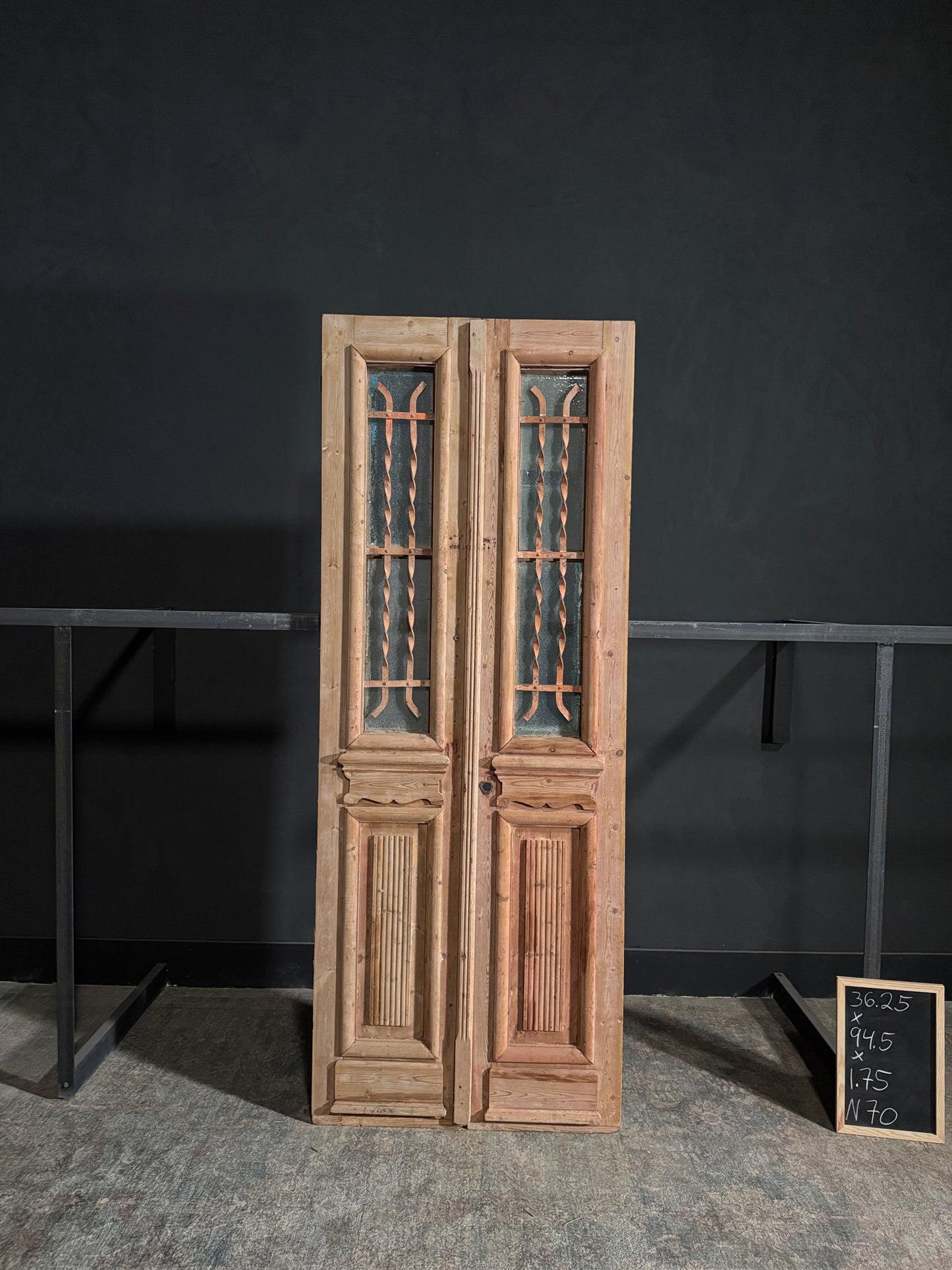 Antique Iron French Doors - 36.25x94.5 - N70