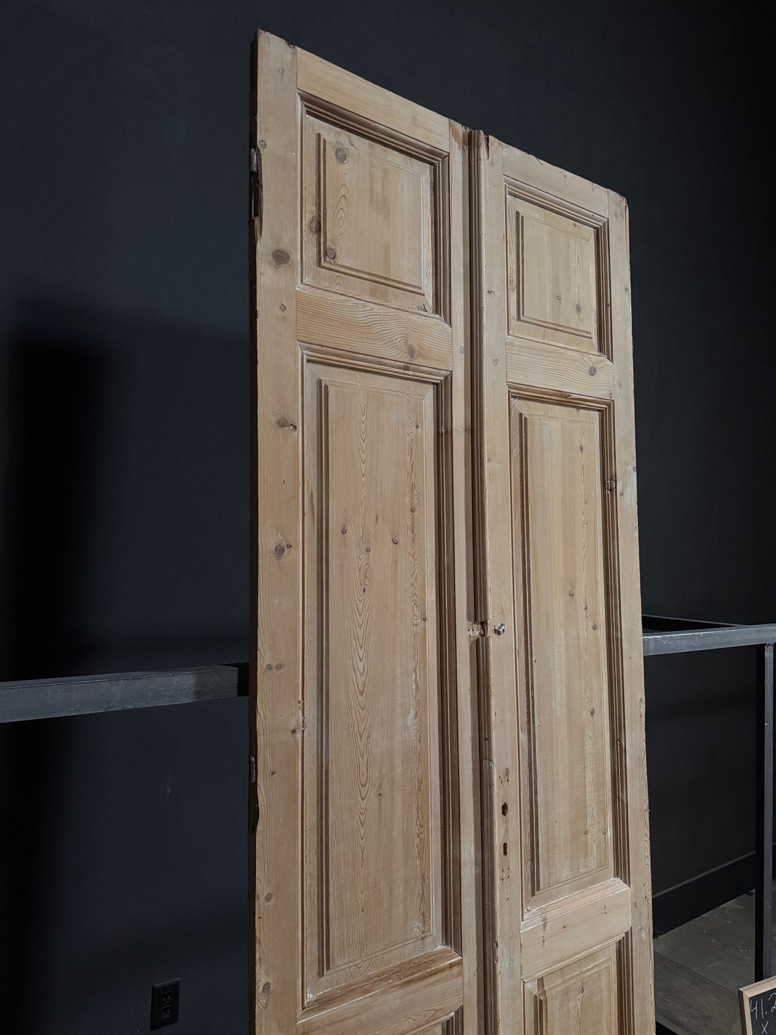 Antique 3 Panel Solid Double Doors - 41.25x104.5 - N352