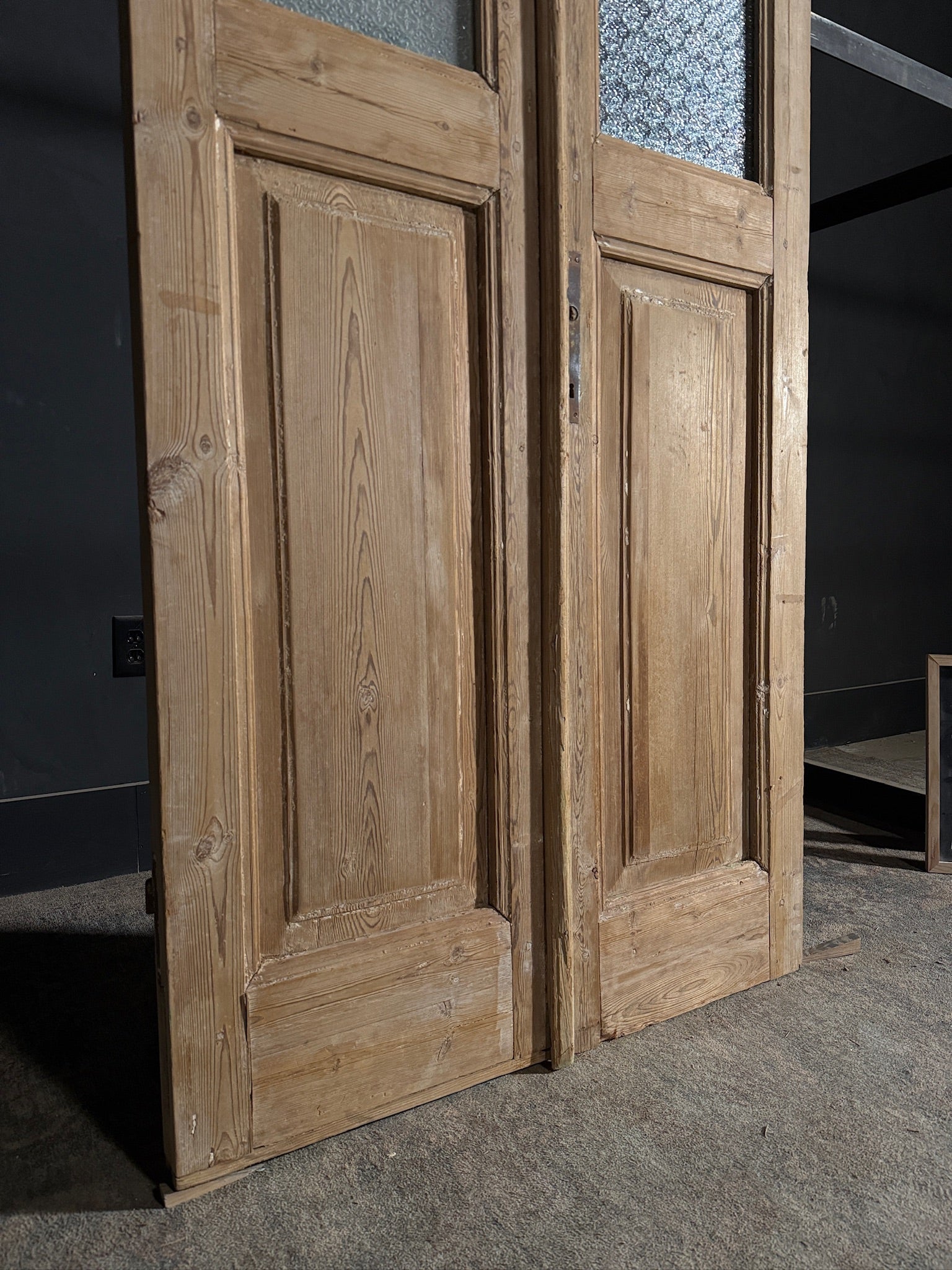 Antique Obscured Glass 2 Lite French Doors - 38.75x94.25 - N478
