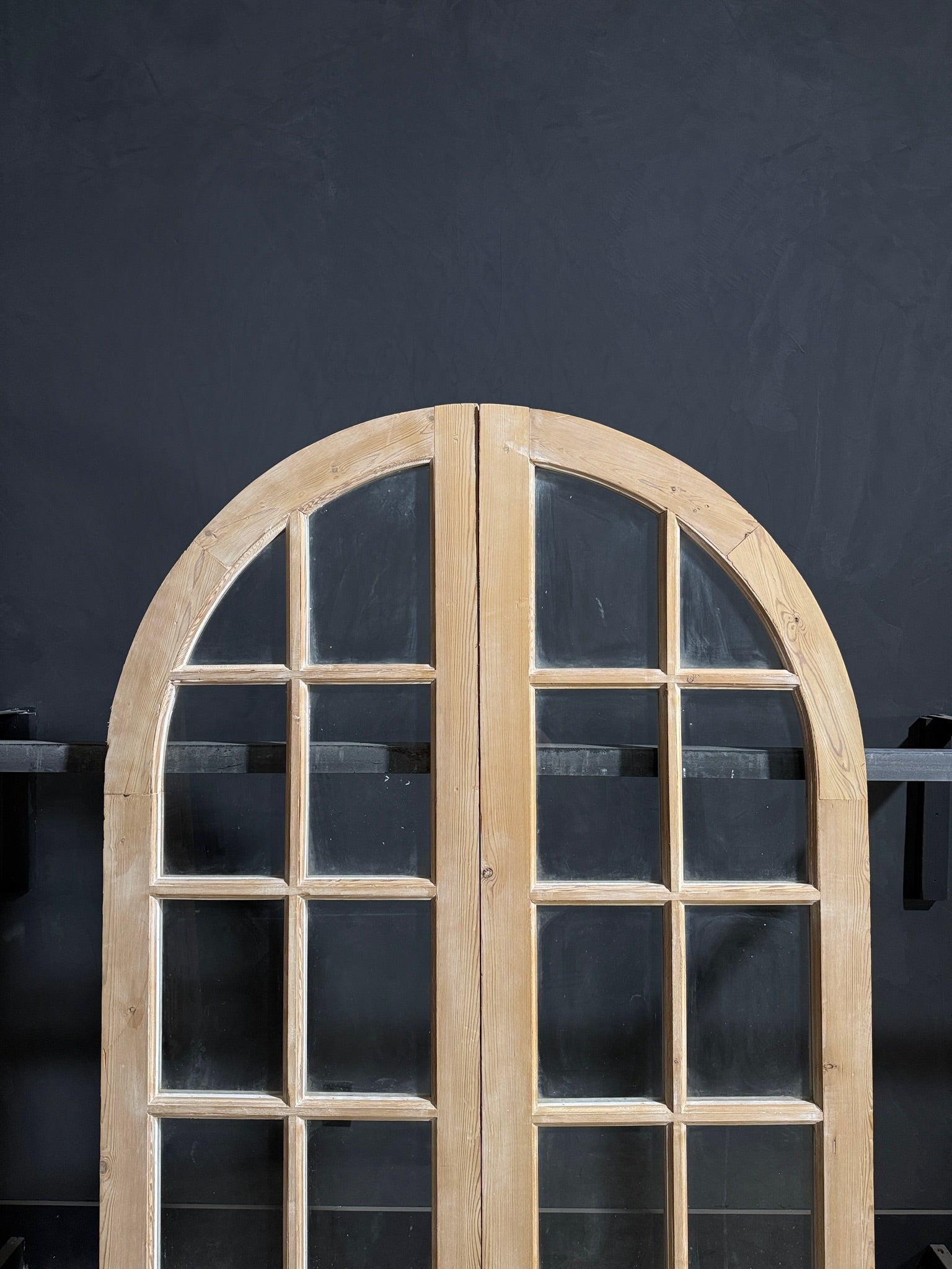 Antique Glass 5 Lite Arched French Doors - 51x83.25 - N181