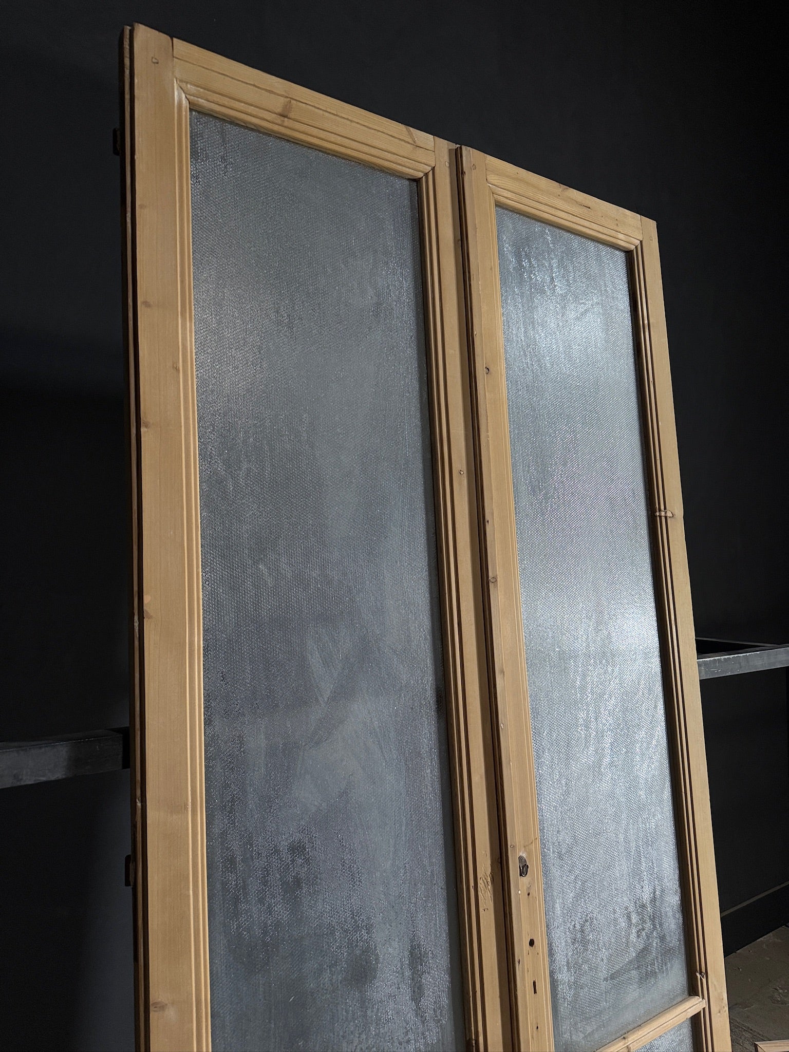 Antique Obscured Glass 2 Lite French Doors - 51.5x103.25 - N483