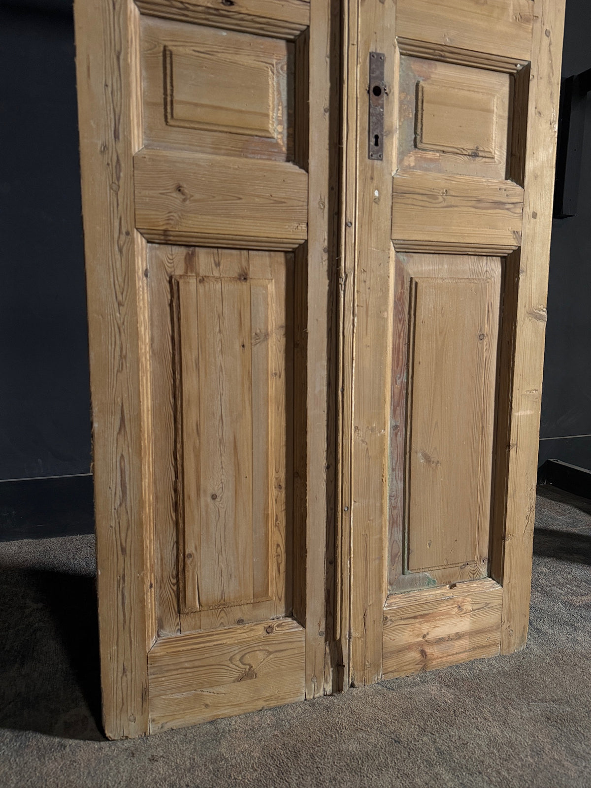 Antique 3 Panel Solid Double Doors - 31.75x94 - N590