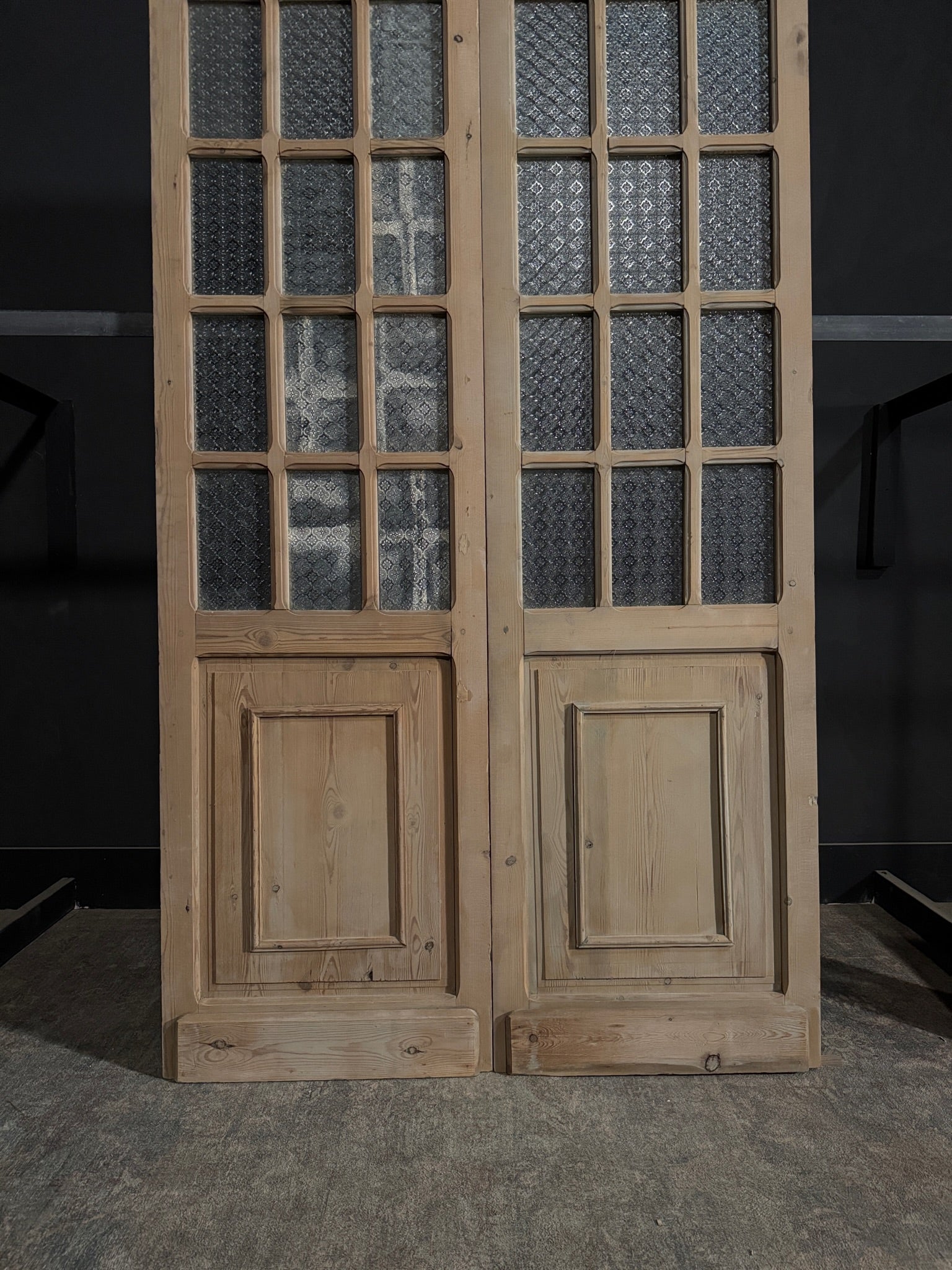 Antique Obscured Glass 15 Lite French Doors - 51x100.75 - N321