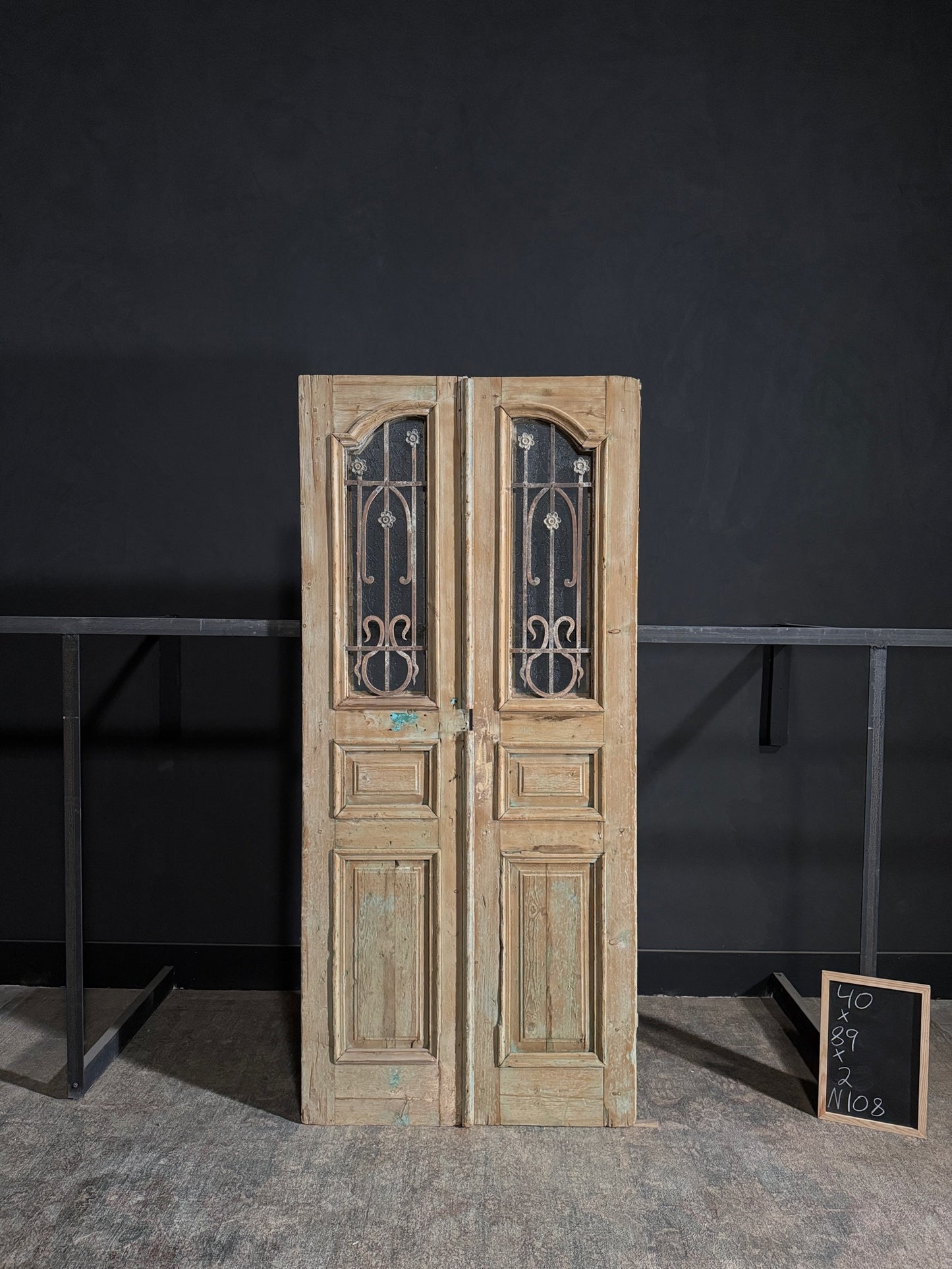 Antique Iron French Doors - 40x89 - N108