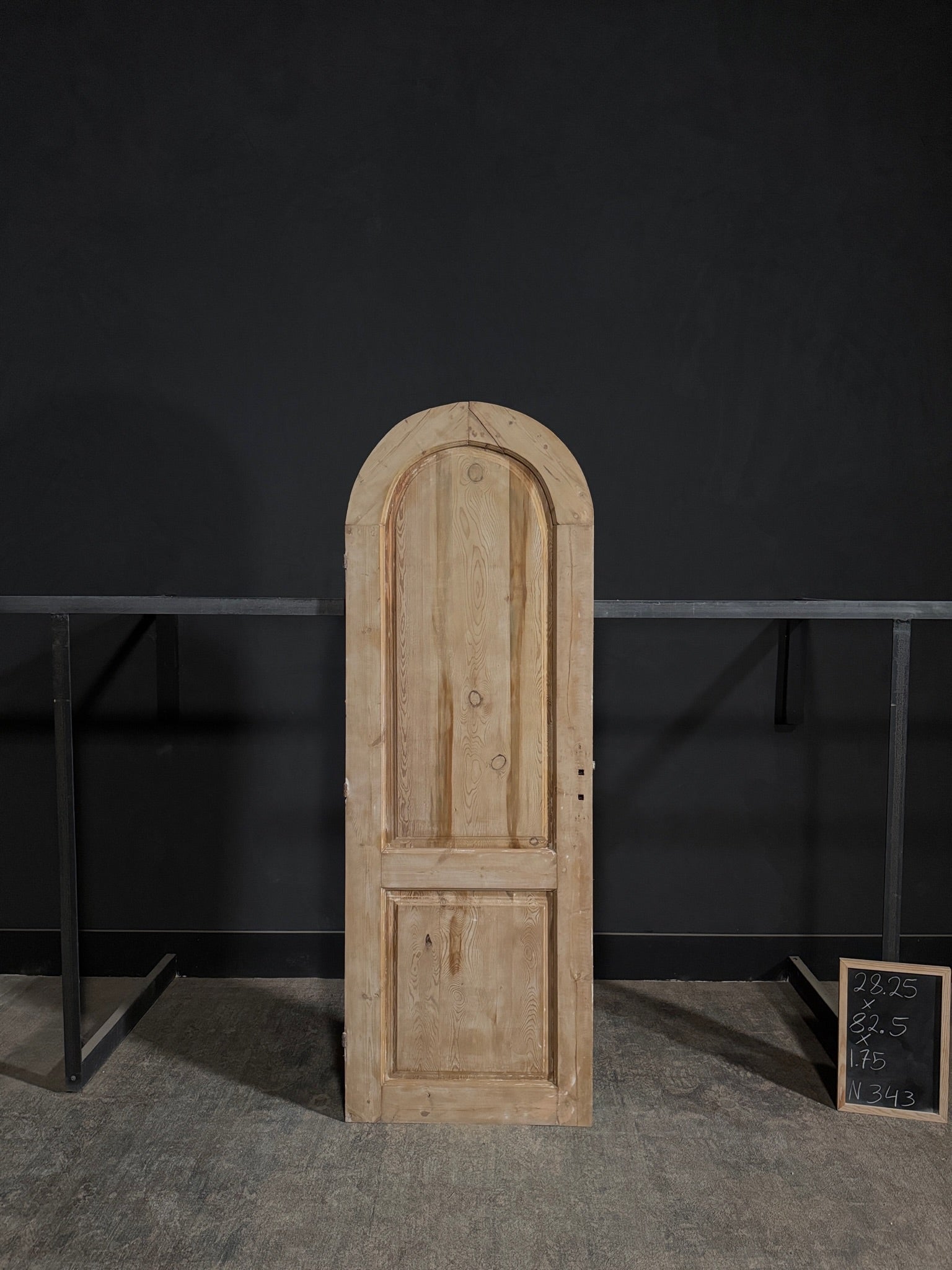 Antique 2 Panel Arched Solid Single Door - 28.25x82.5 - N343